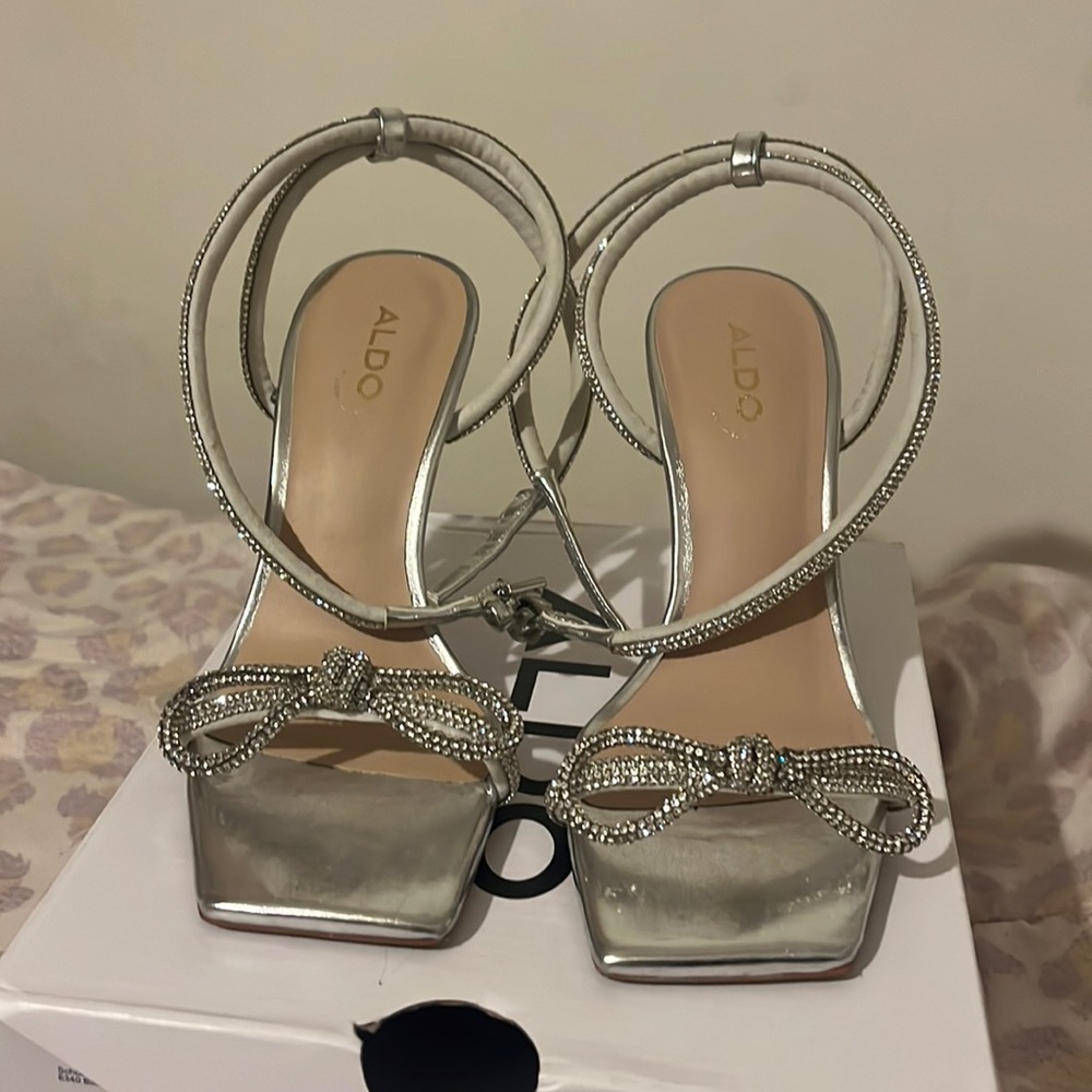 Silver Aldo Heels